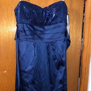 Dark blue strapless dress size 8